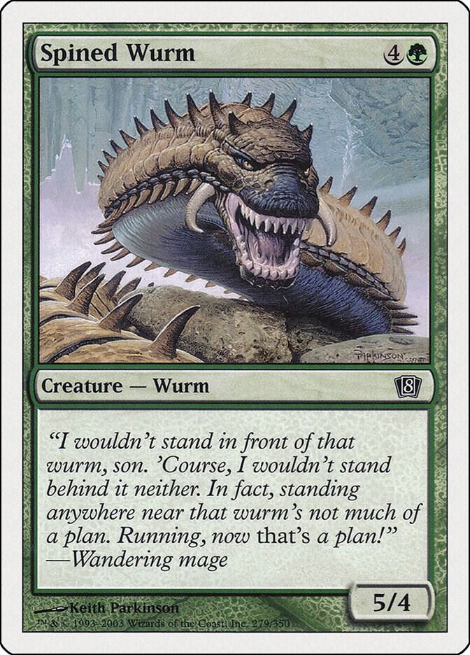 Spined Wurm 279 card from 8th Edition