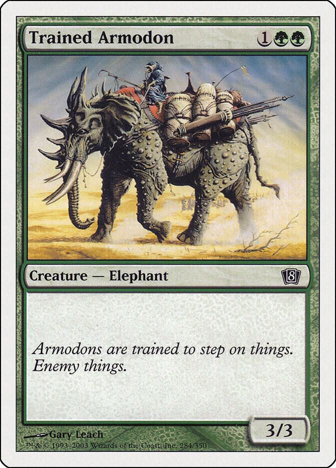 Trained Armodon 284 card from 8th Edition