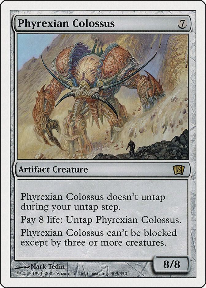 Phyrexian Colossus 309 card from 8th Edition