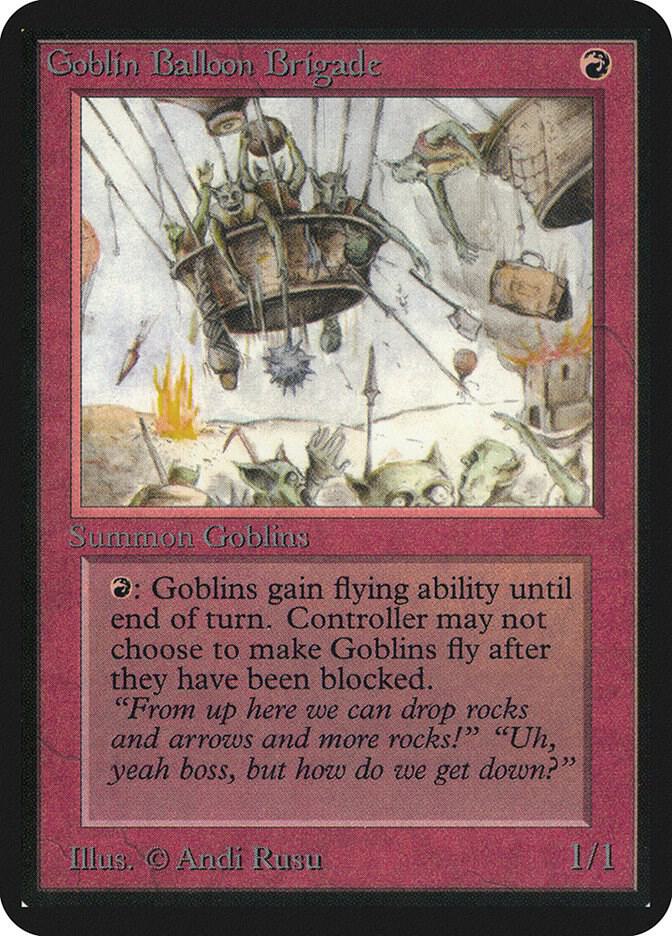 Goblin Balloon Brigade card from Alpha Edition