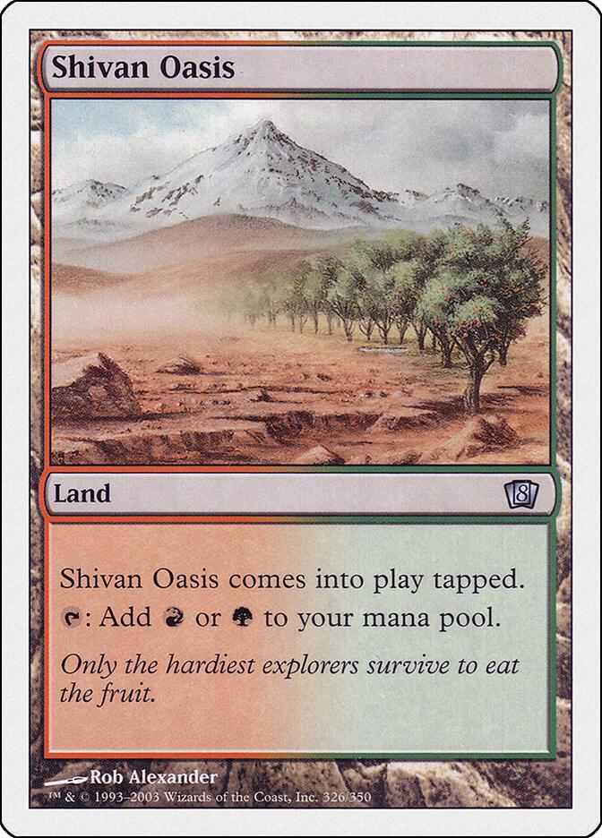 Shivan Oasis 326 card from 8th Edition