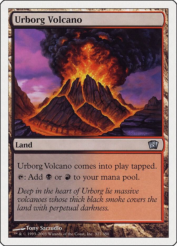 Urborg Volcano 327 card from 8th Edition