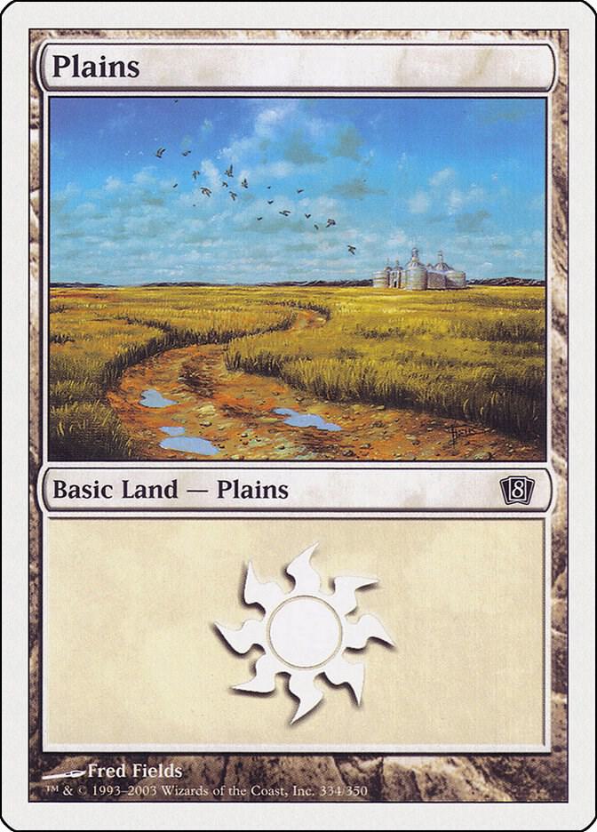 Plains 334 card from 8th Edition