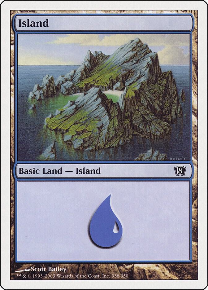 Island 338 card from 8th Edition