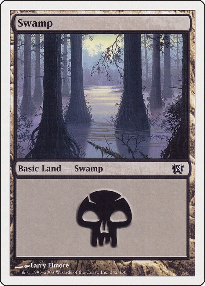 Swamp 342 card from 8th Edition