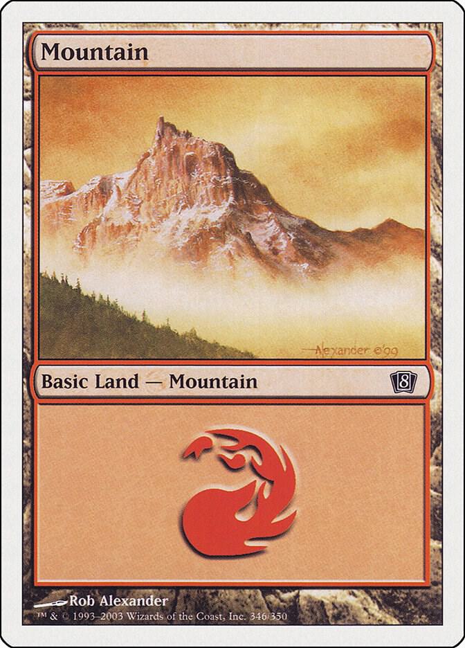 Mountain 346 card from 8th Edition