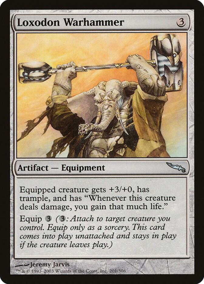 Loxodon Warhammer 201 card from Mirrodin