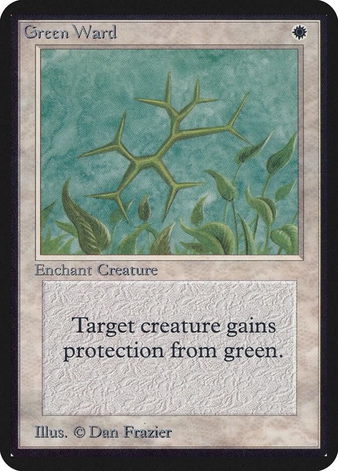 Green Ward card from Alpha Edition