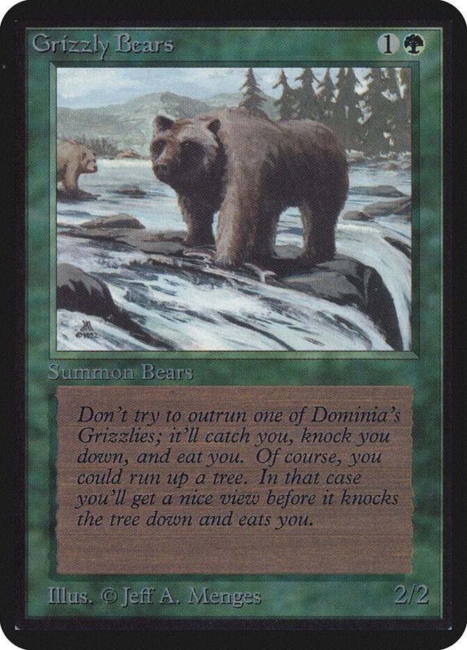 Grizzly Bears card from Alpha Edition