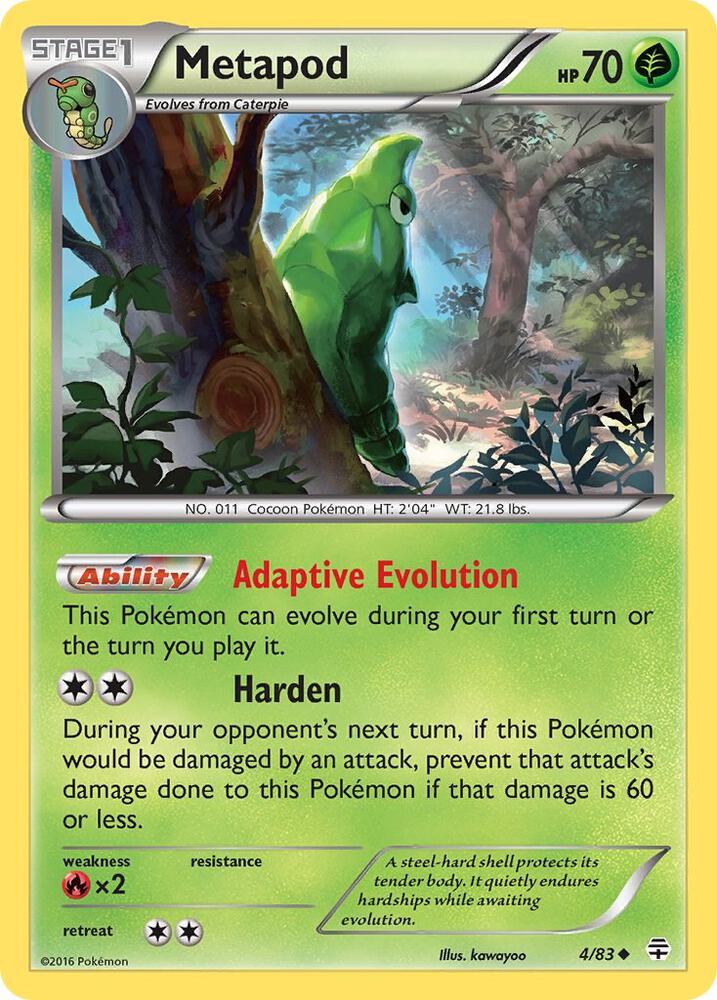 Metapod 4/83 card from Generations