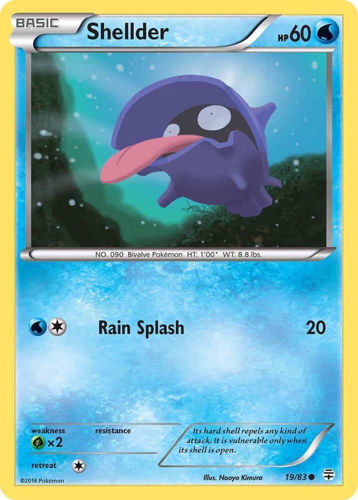 Shellder 19/83 card from Generations