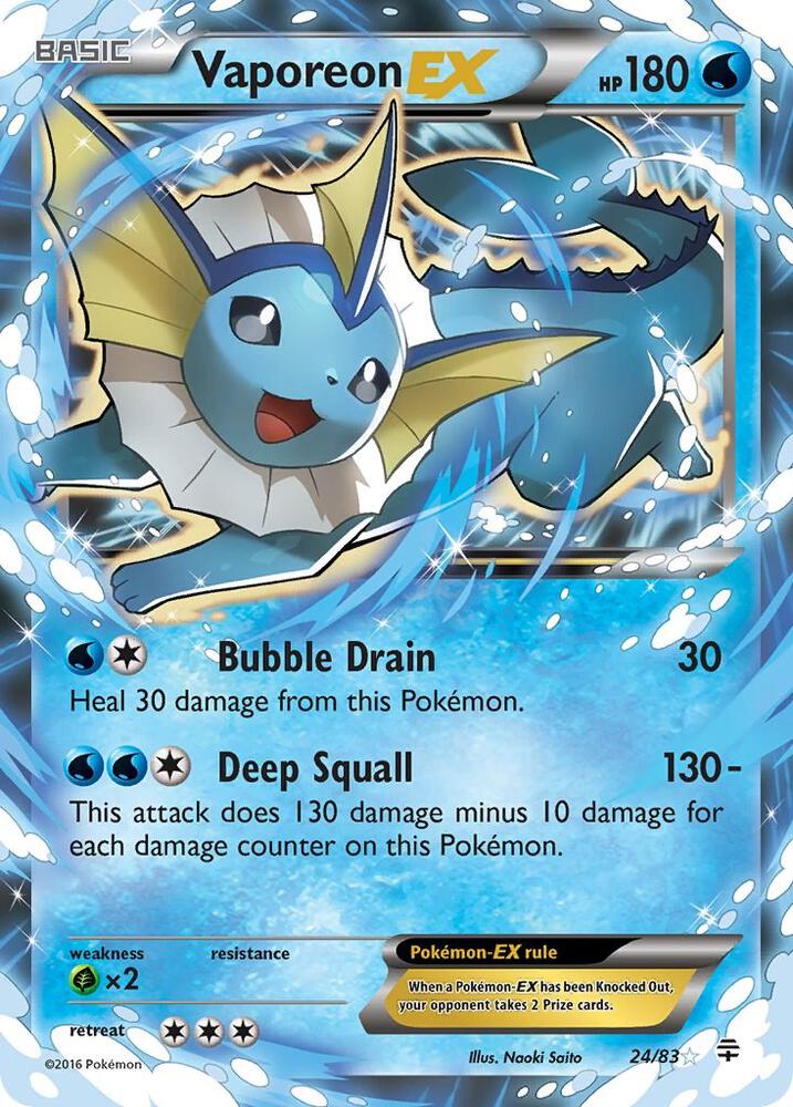 Vaporeon EX 24/83 card from Generations