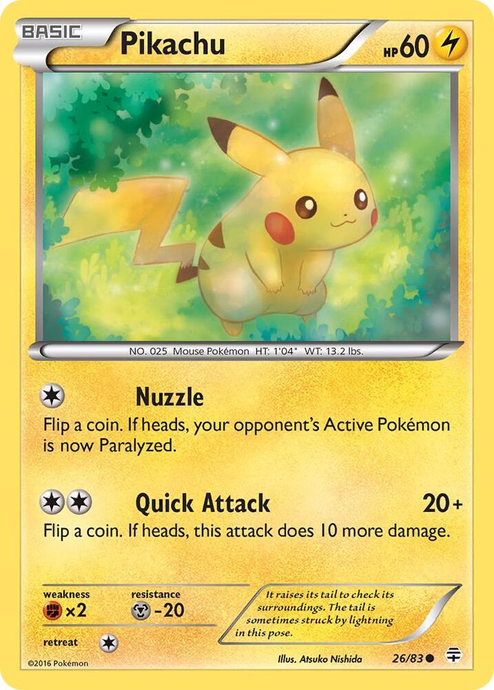 Pikachu 26/83 card from Generations