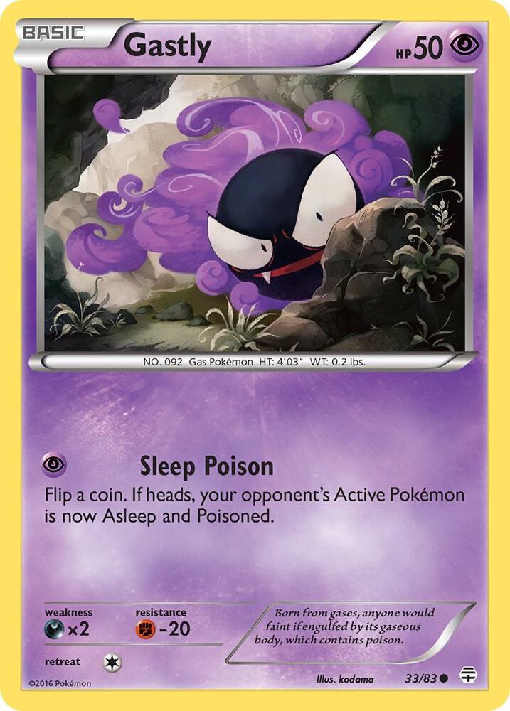 Gastly 33/83 card from Generations