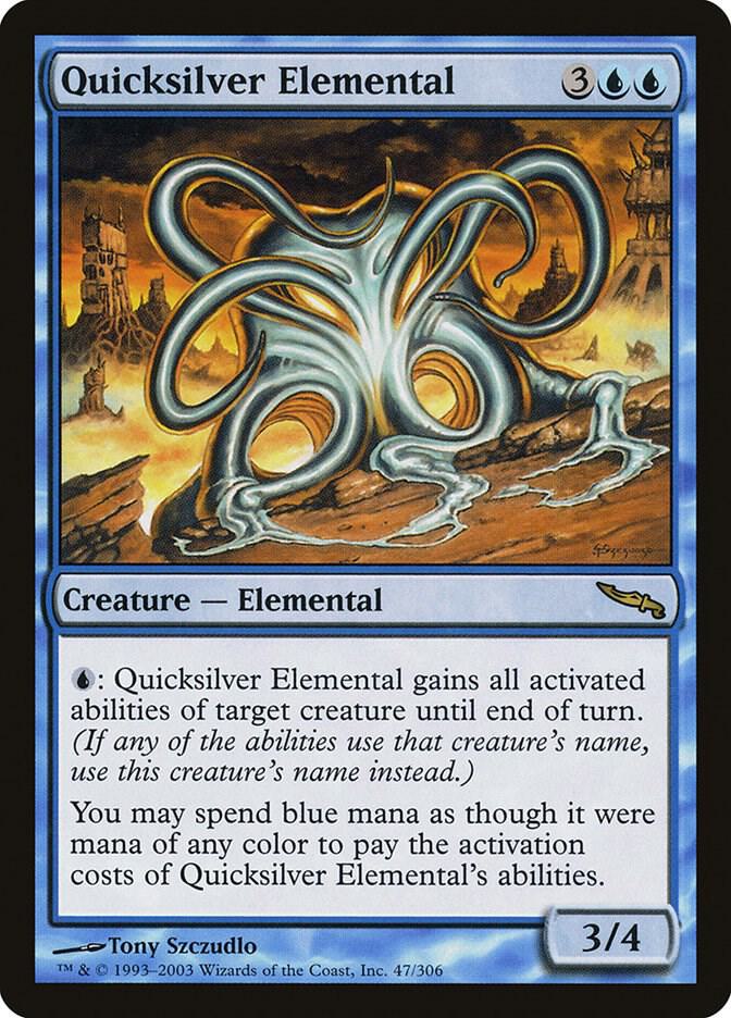 Quicksilver Elemental 47 card from Mirrodin