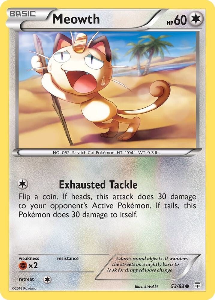 Meowth 53/83 card from Generations