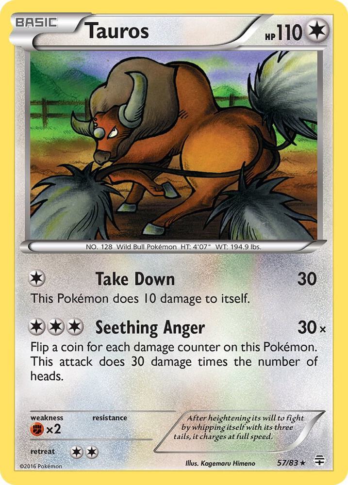 Tauros 57/83 card from Generations