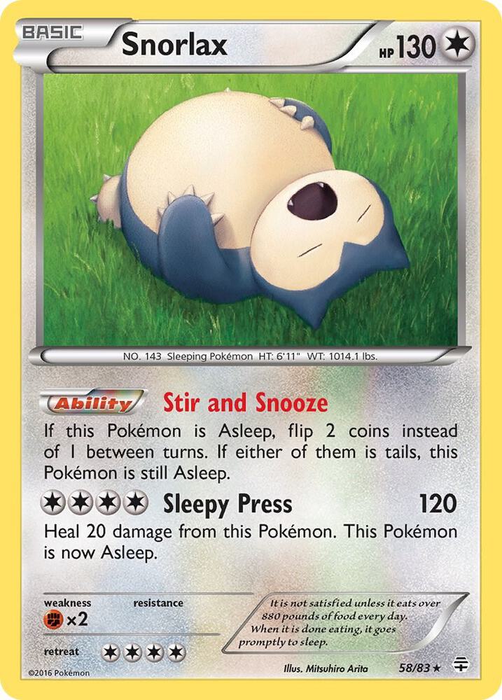Snorlax 58/83 card from Generations
