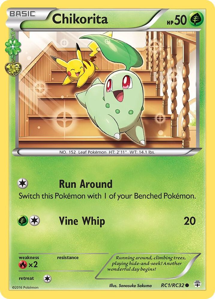 Chikorita RC1/RC32 card from Generations: Radiant Collection