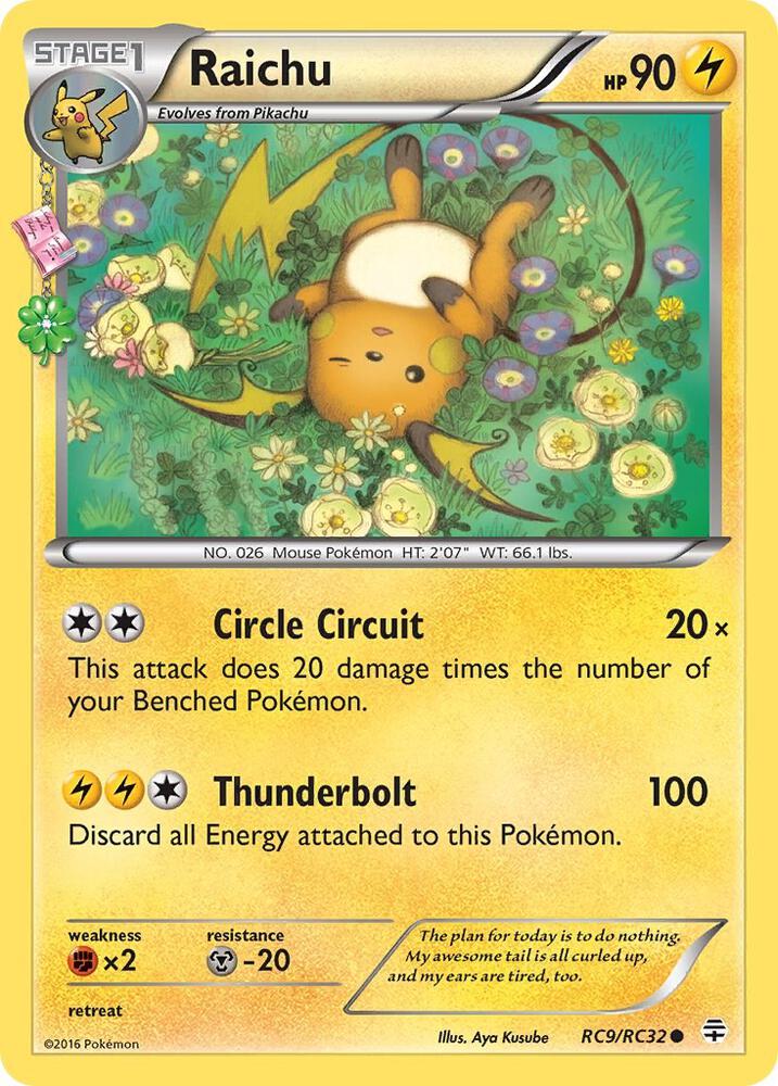 Raichu RC9/RC32 card from Generations: Radiant Collection