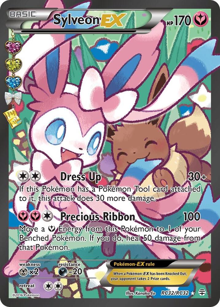 Sylveon EX (Full Art) RC32/RC32 card from Generations: Radiant Collection