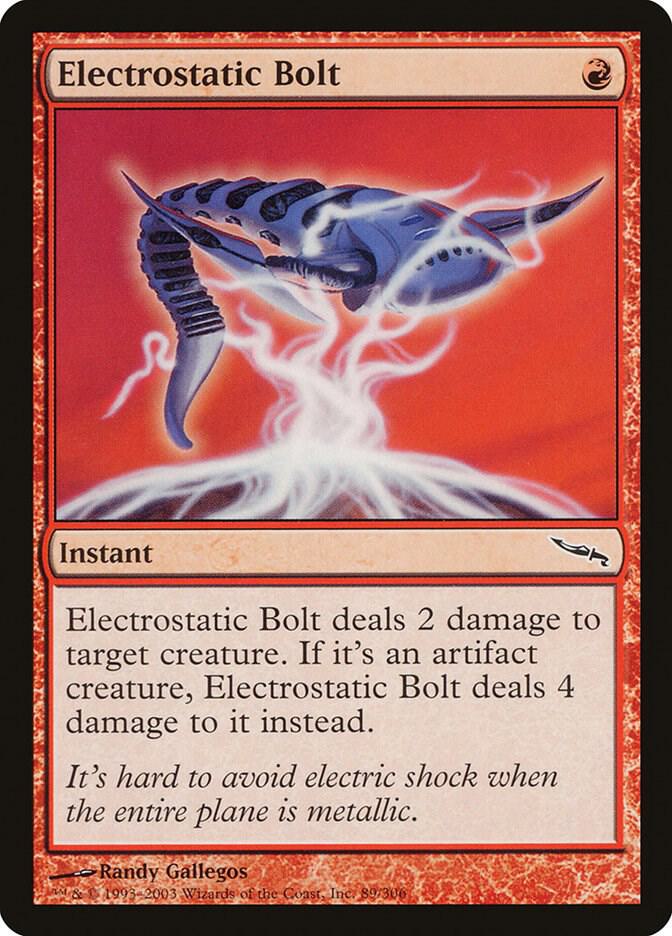 Electrostatic Bolt 89 card from Mirrodin