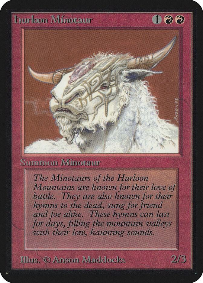Hurloon Minotaur card from Alpha Edition