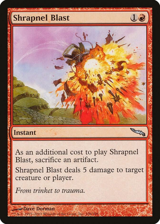 Shrapnel Blast 106 card from Mirrodin
