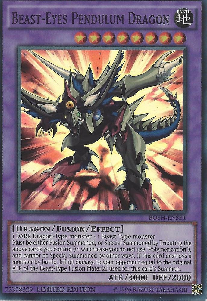 Beast-Eyes Pendulum Dragon BOSH-ENSE1 card from Breakers of Shadow
