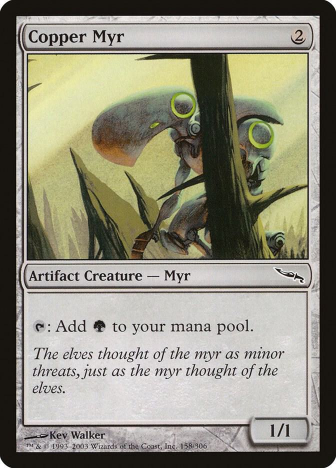 Copper Myr 158 card from Mirrodin