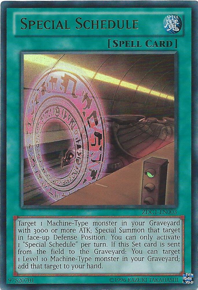 Special Schedule ZDC1-EN003 card from Yu-Gi-Oh! ZEXAL World Duel Carnival Promos
