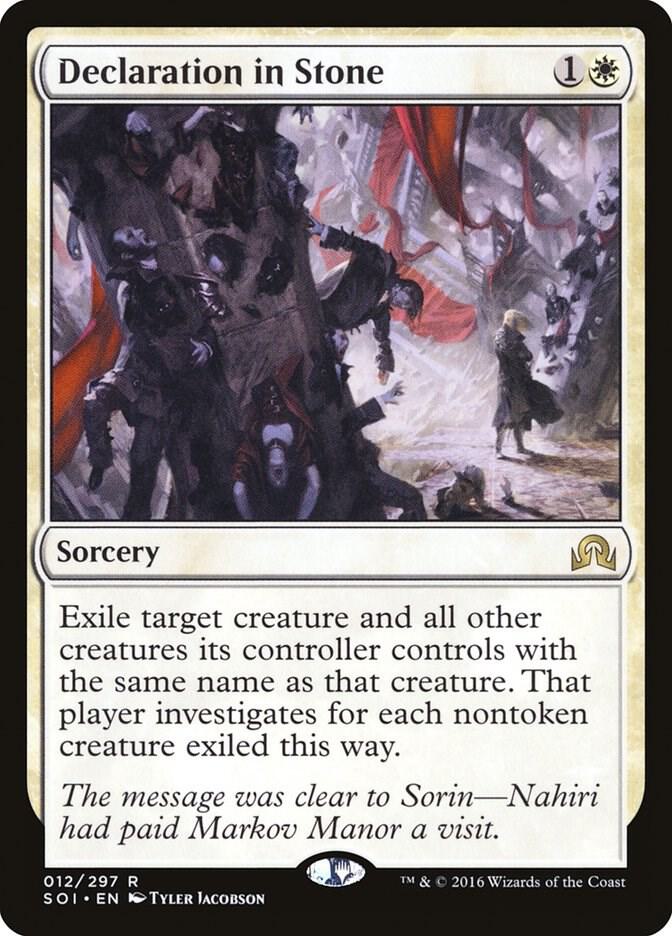 Declaration in Stone 12 card from Shadows over Innistrad