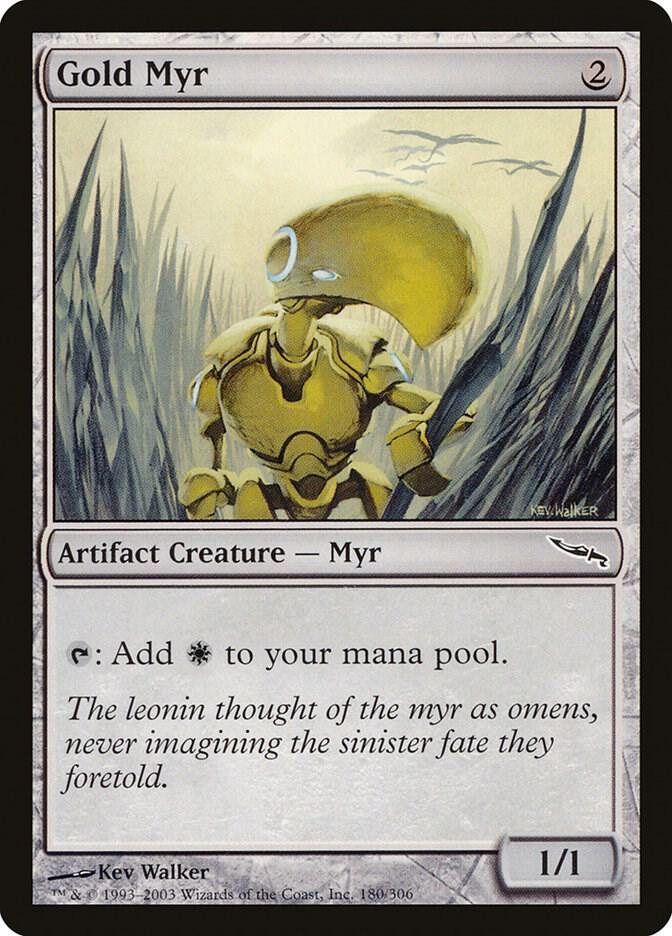 Gold Myr 180 card from Mirrodin