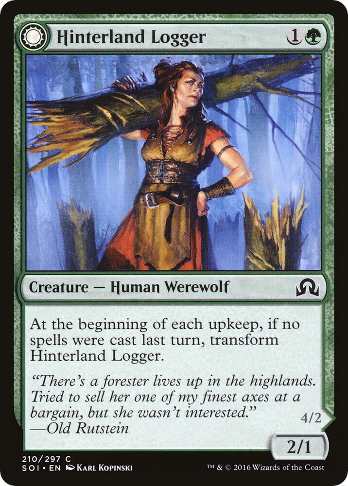 Hinterland Logger 210 card from Shadows over Innistrad