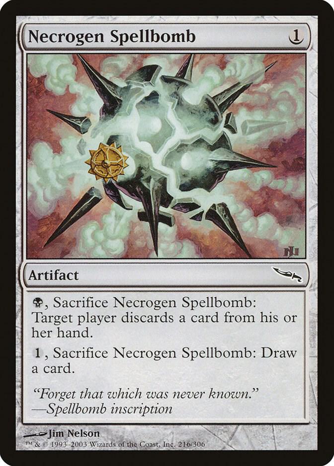 Necrogen Spellbomb 216 card from Mirrodin