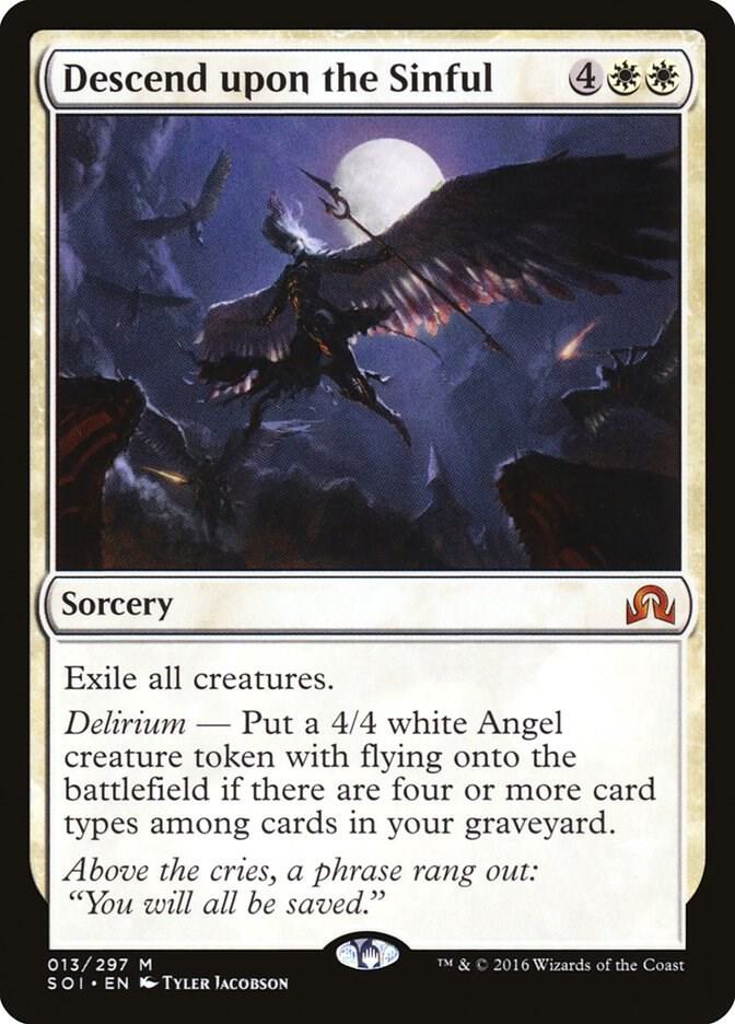 Descend upon the Sinful 13 card from Shadows over Innistrad