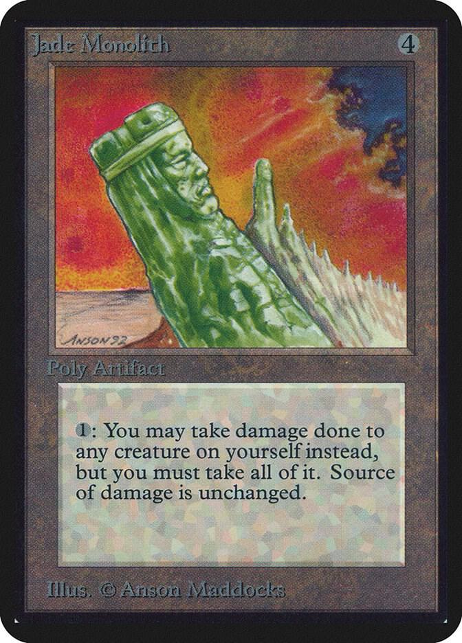 Jade Monolith card from Alpha Edition
