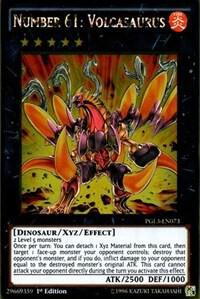 Number 61: Volcasaurus PGL3-EN073 card from Premium Gold: Infinite Gold