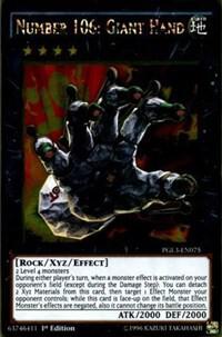 Number 106: Giant Hand PGL3-EN075 card from Premium Gold: Infinite Gold