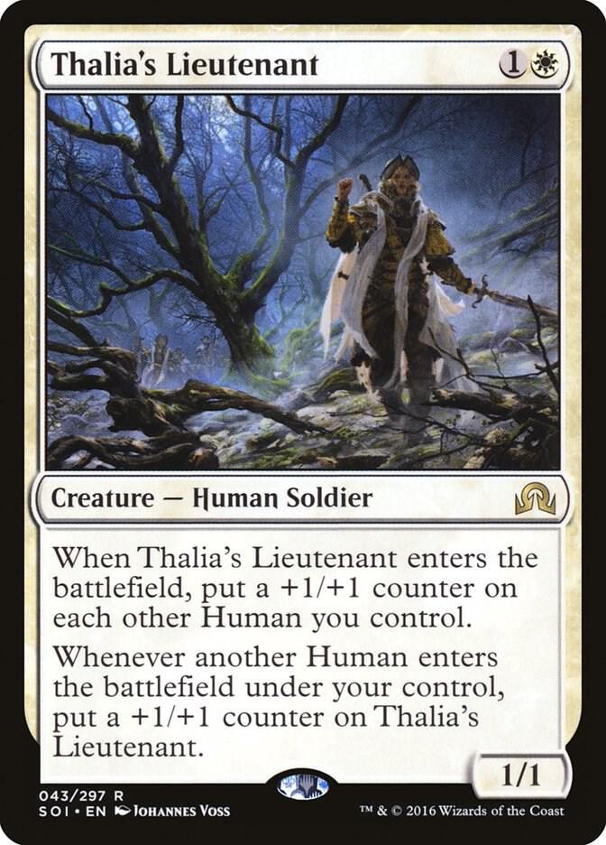 Thalia's Lieutenant 43 card from Shadows over Innistrad