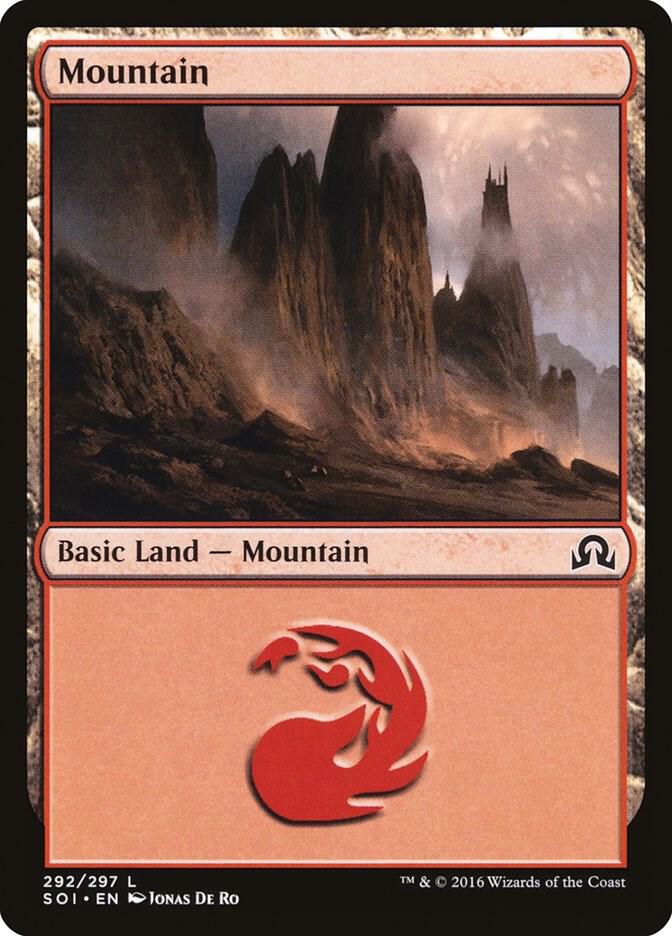 Mountain 292 card from Shadows over Innistrad