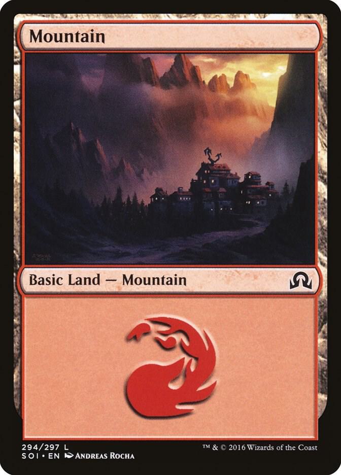 Mountain 294 card from Shadows over Innistrad