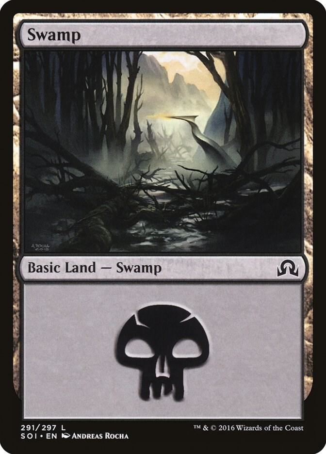 Swamp 291 card from Shadows over Innistrad
