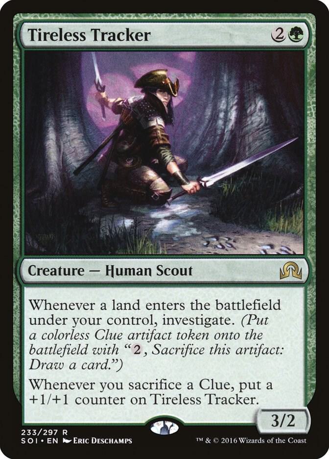 Tireless Tracker 233 card from Shadows over Innistrad