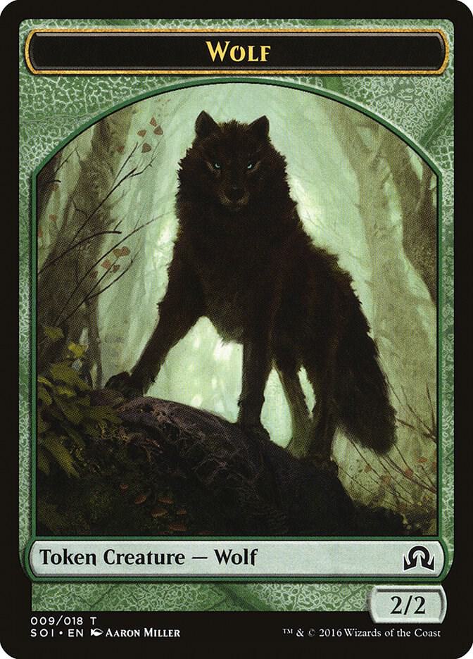 Wolf Token 9 card from Shadows over Innistrad