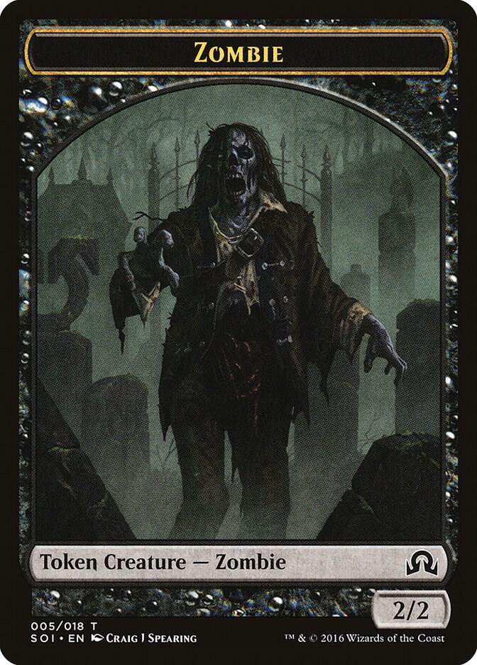 Zombie Token 5 card from Shadows over Innistrad