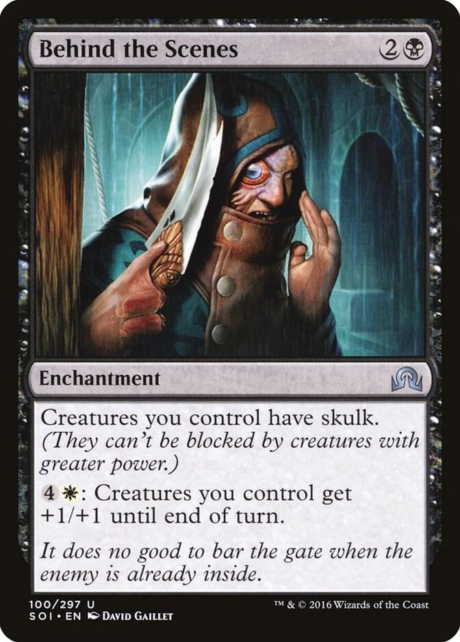 Behind the Scenes 100 card from Shadows over Innistrad