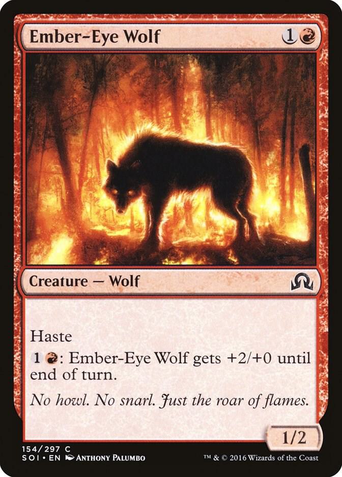 Ember-Eye Wolf 154 card from Shadows over Innistrad