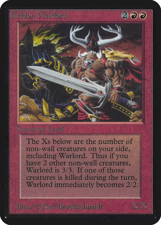 Keldon Warlord card from Alpha Edition