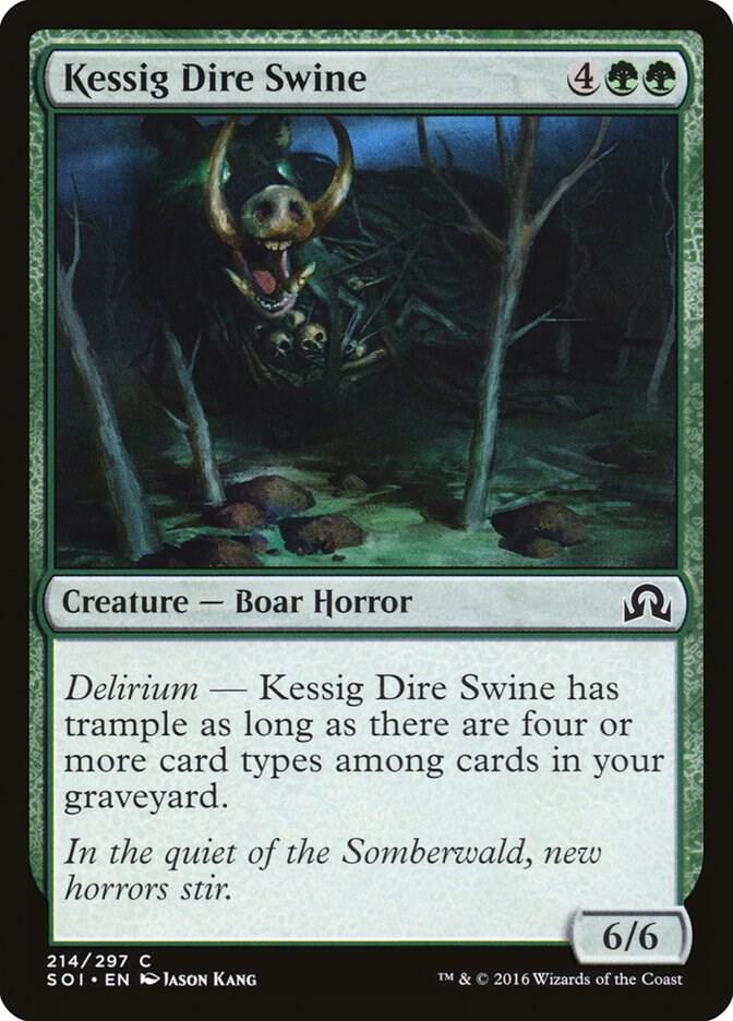 Kessig Dire Swine 214 card from Shadows over Innistrad